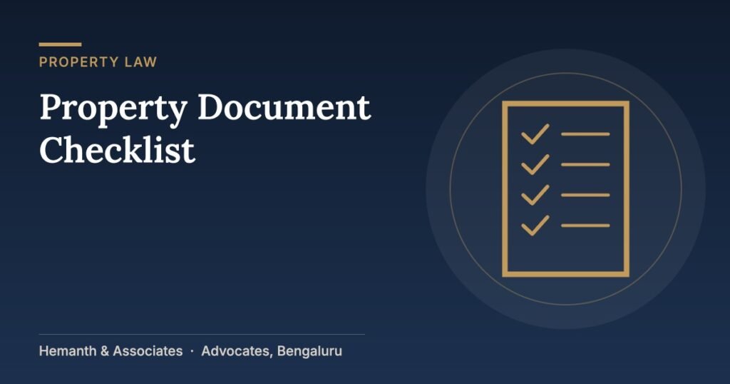 Illustration of a checklist for property documents
