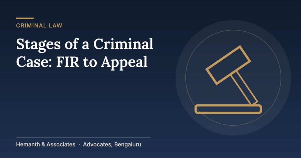 Gavel illustrating stages of a criminal case
